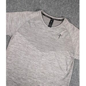 Three Nails Training Shirt Mens Large Grey Seamless Mesh Athletic Tee